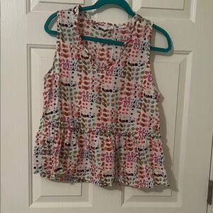 Colorful Polka Dot Sleeveless Top